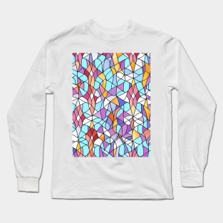 Multicolor Pastel Abstract Art - Stained Glass Long Sleeve T-Shirt